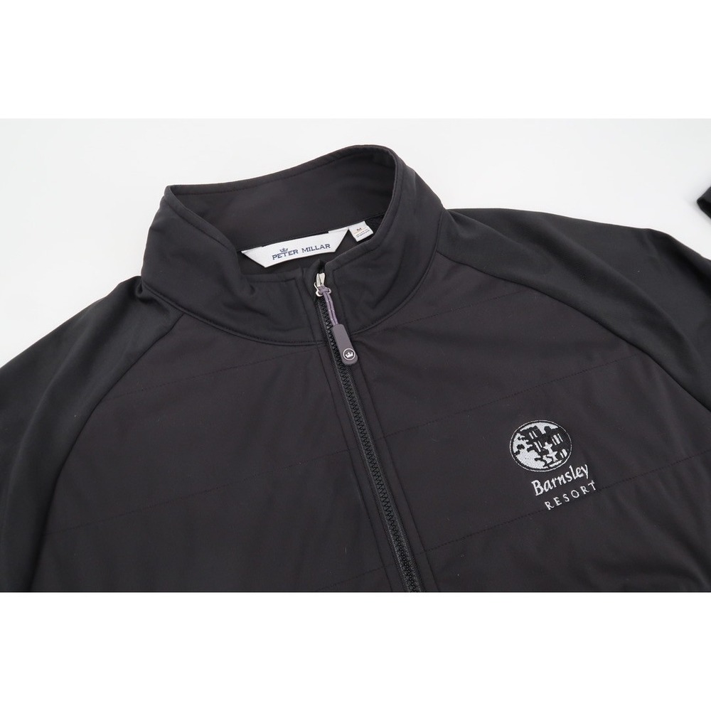 Peter Millar Hybrid Jacket Mens Medium Black Quilted Full Zip Barnsley Resort